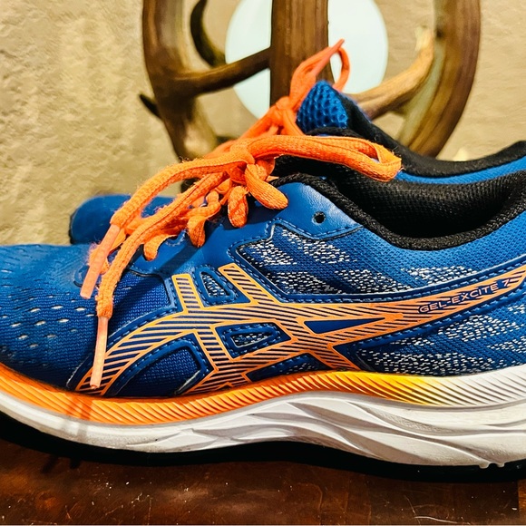Asics Kids Sneakers in Blue and Orange - Picture 3 of 8